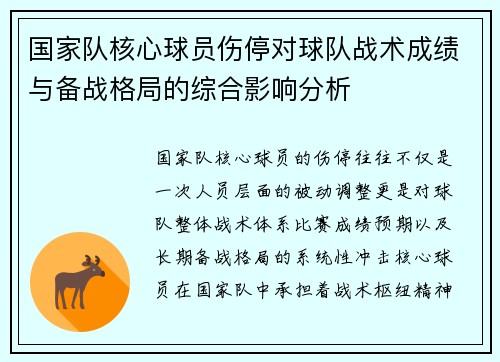 国家队核心球员伤停对球队战术成绩与备战格局的综合影响分析